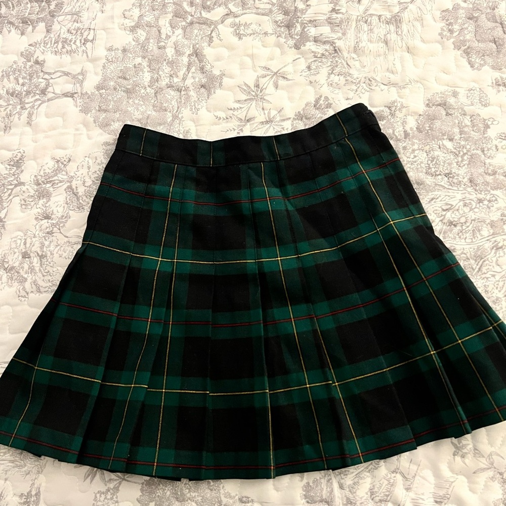 Plaid Green and Black Women's Skirt
